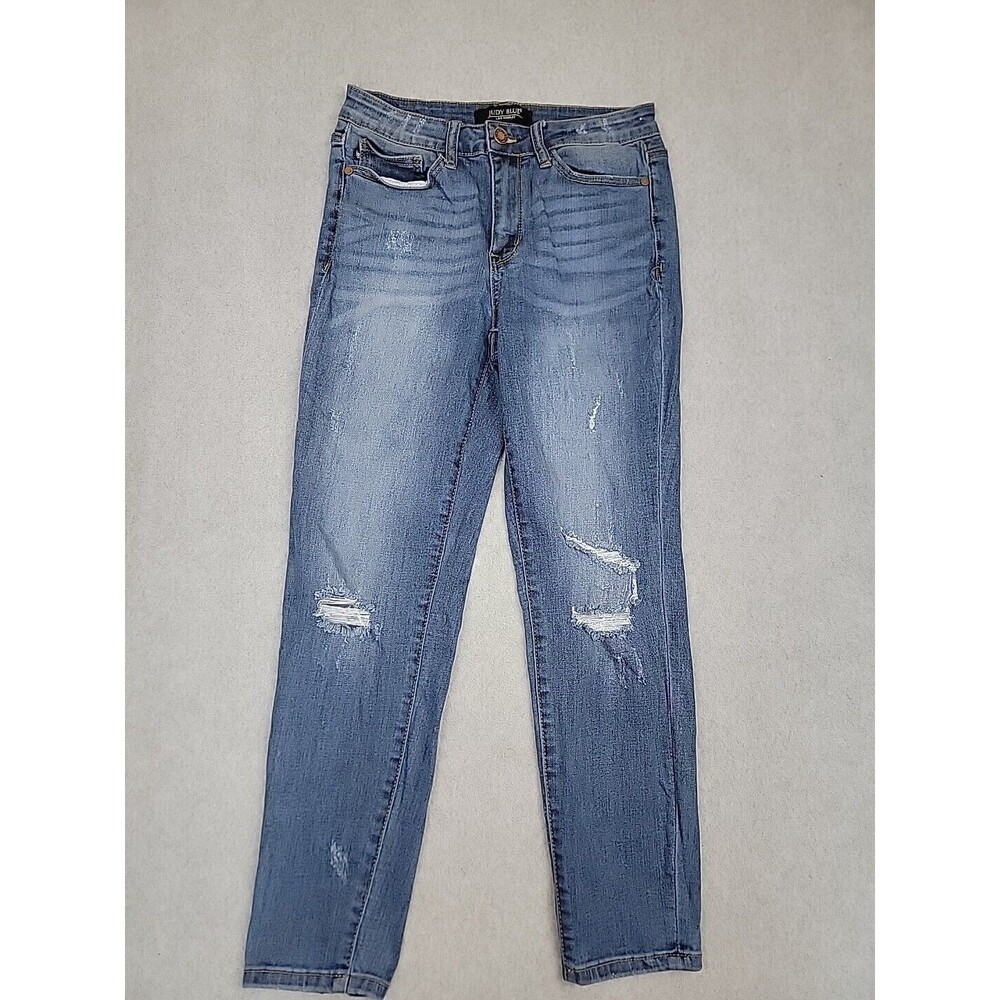 Judy Blue Relaxed Fit Jeans Womens 29 Blue Distressed Mid Rise JB8271 DK